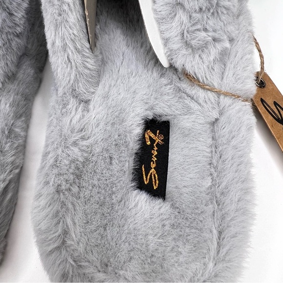 Seven7 Kiki Slate Gray Faux Fur Slides Slippers Size9 - Picture 6 of 13